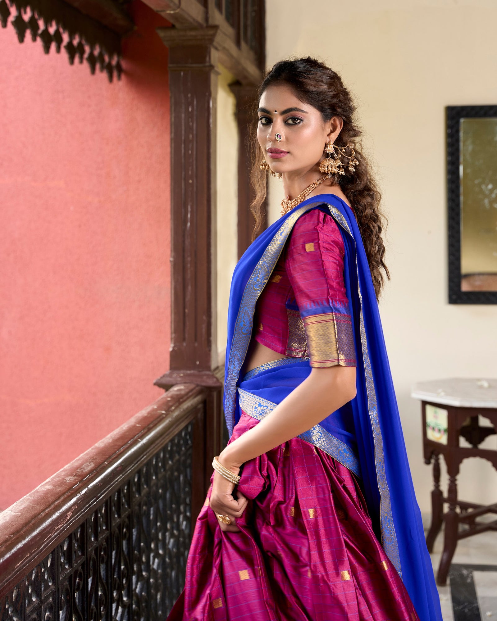 Pink Cotton Silk Paithani Weaving Lehenga Set – A Timeless Cultural Elegance