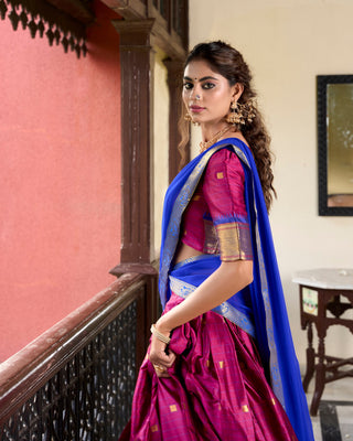 Pink Cotton Silk Paithani Weaving Lehenga Set – A Timeless Cultural Elegance