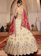 Load image into Gallery viewer, Pink Cream colour Tissue Sequinse embroidery Semi-Stitched Lehenga choli &amp; Dupatta ClothsVilla