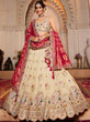 Load image into Gallery viewer, Pink Cream colour Tissue Sequinse embroidery Semi-Stitched Lehenga choli &amp; Dupatta ClothsVilla