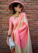 Load image into Gallery viewer, Pink &amp; Cream Regal Banarasi Soft Silk Saree with Intricate Timeless Design &amp; Blouse Piece ClothsVilla