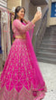 Load image into Gallery viewer, Pink Designer 9mm Sequin Faux Georgette Lehenga Choli Set with Butterfly Net Dupatta ClothsVilla