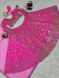 Load image into Gallery viewer, Pink Designer 9mm Sequin Faux Georgette Lehenga Choli Set with Butterfly Net Dupatta ClothsVilla
