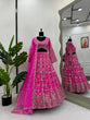 Load image into Gallery viewer, Pink Designer 9mm Sequin Faux Georgette Lehenga Choli Set with Butterfly Net Dupatta ClothsVilla