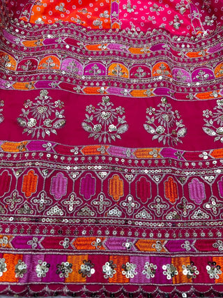 Pink Designer Digital Print Faux Georgette Lehenga Set with Sequence Embroidery & Dual Dupatta Clothsvilla