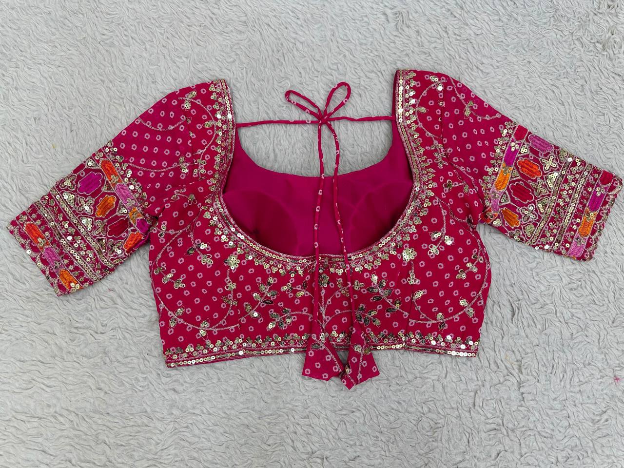 Pink Designer Digital Print Faux Georgette Lehenga Set with Sequence Embroidery & Dual Dupatta Clothsvilla
