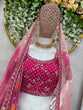 Load image into Gallery viewer, Pink Designer Digital Print Faux Georgette Lehenga Set with Sequence Embroidery &amp; Dual Dupatta Clothsvilla
