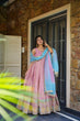 Load image into Gallery viewer, Pink Designer Digital Printed Organza Anarkali Gown with Dupatta ClothsVilla
