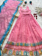 Load image into Gallery viewer, Pink Designer Digital Printed Organza Anarkali Gown with Dupatta ClothsVilla