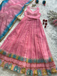 Load image into Gallery viewer, Pink Designer Digital Printed Organza Anarkali Gown with Dupatta ClothsVilla