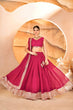 Load image into Gallery viewer, Pink Designer Dyeable Faux Blooming Lehenga Choli with 7mm Sequins Embroidery &amp; Lace-Border Dupatta ClothsVilla