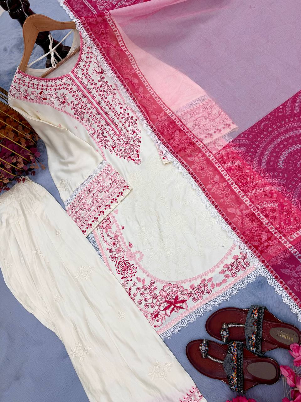 Pink Designer Farshi Palazzo Suit ClothsVilla