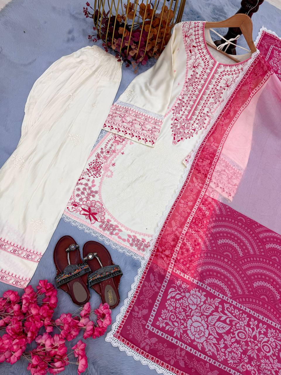 Pink Designer Farshi Palazzo Suit ClothsVilla