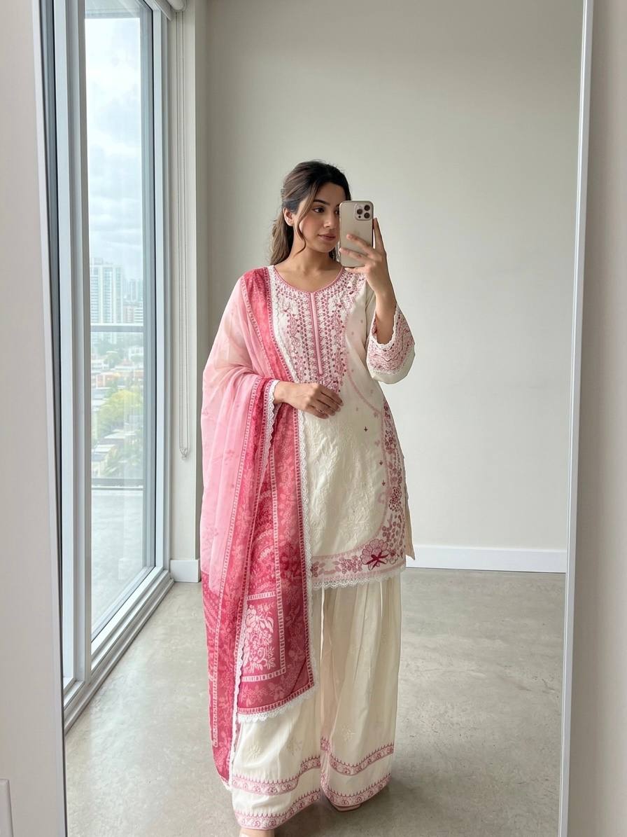 Pink Designer Farshi Palazzo Suit ClothsVilla