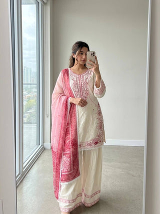 Pink Designer Farshi Palazzo Suit ClothsVilla