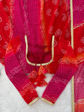Pink Designer Faux Georgette Digital Print Anarkali Set with Dupatta ClothsVilla