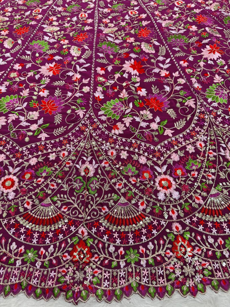 Pink Designer Faux Georgette Semi-Stitched Lehenga Choli Set with Sequin Embroidery & Fancy Latkan Work ClothsVilla