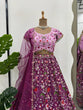 Load image into Gallery viewer, Pink Designer Faux Georgette Semi-Stitched Lehenga Choli Set with Sequin Embroidery &amp; Fancy Latkan Work ClothsVilla