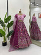 Load image into Gallery viewer, Pink Designer Faux Georgette Semi-Stitched Lehenga Choli Set with Sequin Embroidery &amp; Fancy Latkan Work ClothsVilla