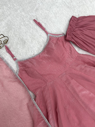 Pink Designer Flared Anarkali Suit ClothsVilla