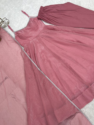 Pink Designer Flared Anarkali Suit ClothsVilla