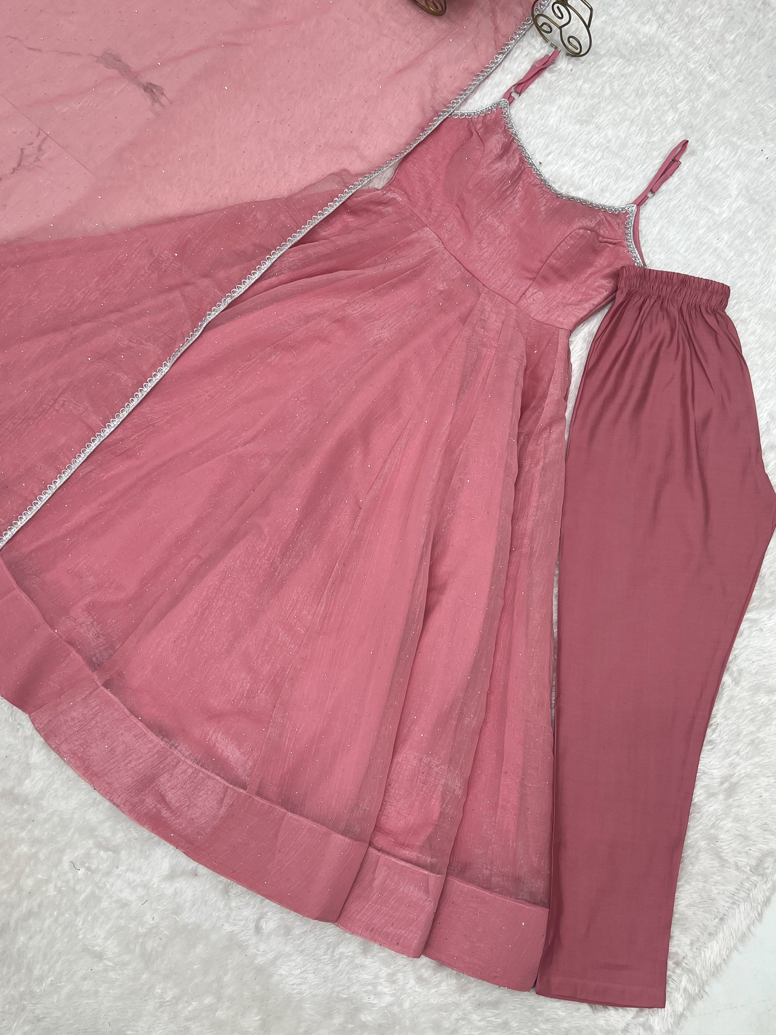 Pink Designer Flared Anarkali Suit ClothsVilla
