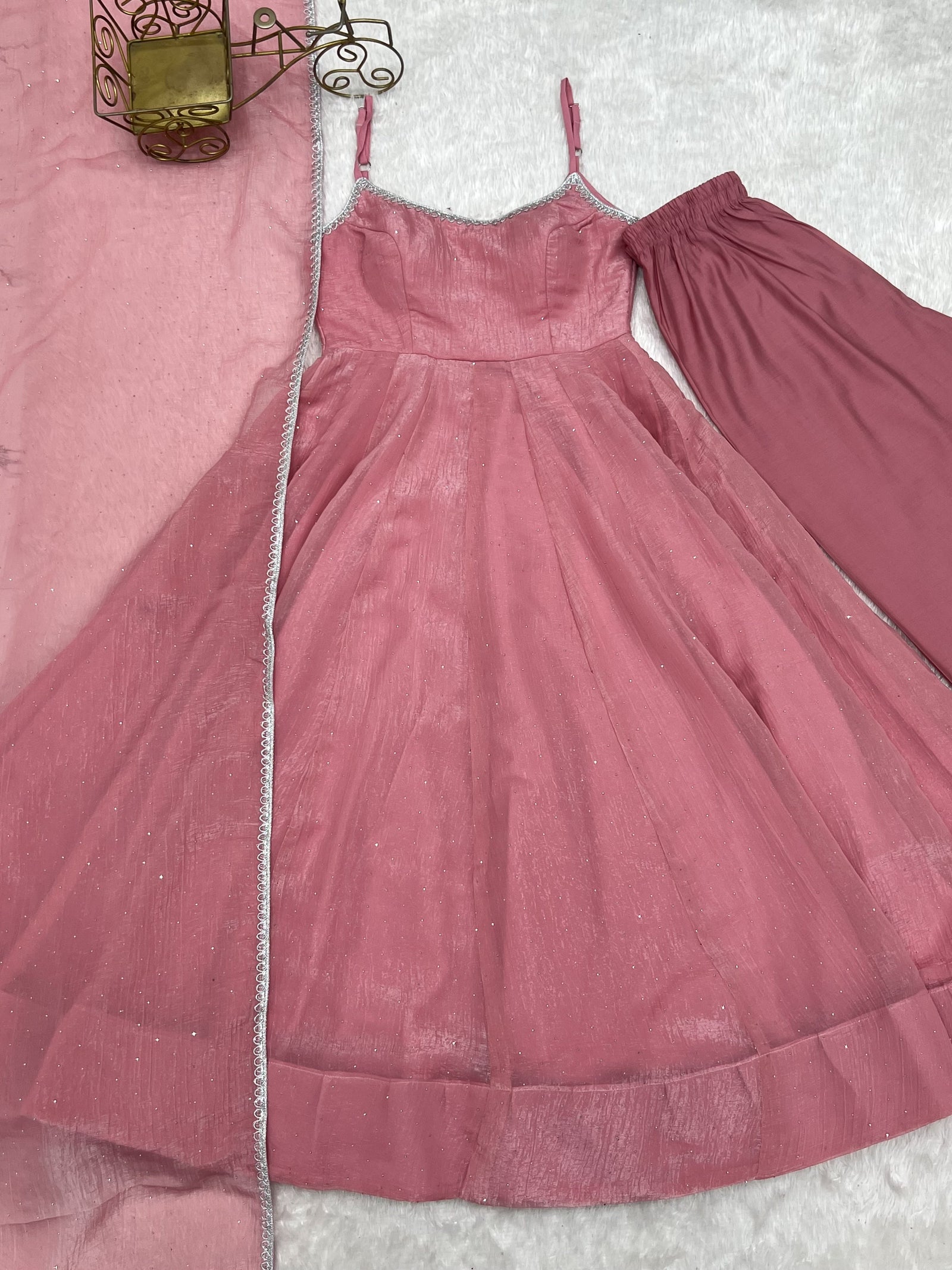 Pink Designer Flared Anarkali Suit ClothsVilla