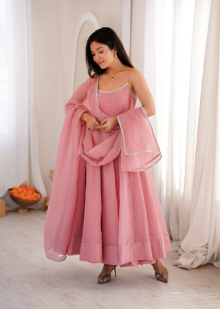 Pink Designer Flared Anarkali Suit ClothsVilla