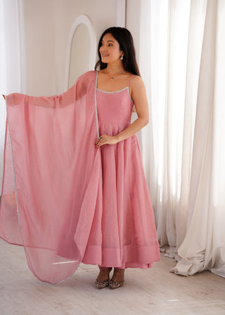 Pink Designer Flared Anarkali Suit ClothsVilla