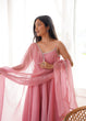 Load image into Gallery viewer, Pink Designer Flared Anarkali Suit ClothsVilla