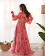 Load image into Gallery viewer, Pink Designer Floral Tabby Organza Silk Lehenga Choli Set ClothsVilla