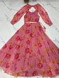 Load image into Gallery viewer, Pink Designer Floral Tabby Organza Silk Lehenga Choli Set ClothsVilla