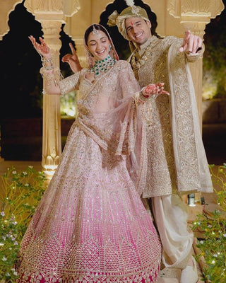 Pink Designer Kiara Advani Styled Wedding Lehenga Choli with Heavy Sequin Work ClothsVilla