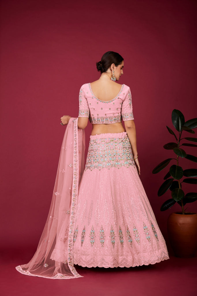 Captivating Pink Designer Lehenga Choli Set - Embroidered Elegance ClothsVilla