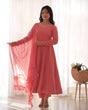 Load image into Gallery viewer, Pink Designer Lucknowi Embroidered Anarkali Set with Ruffle Dupatta – Heavy Fox Georgette Clothsvilla