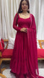 Pink Designer Party Wear Fancy Ruffles Gown, Dupatta & Plazzo Set – Elegant Festive Look Clothsvilla