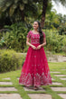 Load image into Gallery viewer, Pink Designer Readymade Gown with Zari &amp; Sequins Embroidery ClothsVilla