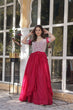 Load image into Gallery viewer, Pink Designer Star Georgette Kurti with Lehenga Set Embroidered Beads &amp; Sequins Work Elegant Ethnic Wear ClothsVilla