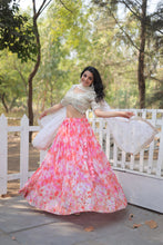 Load image into Gallery viewer, Pink Digital Printed Georgette Lehenga Choli ClothsVilla