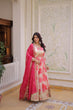 Load image into Gallery viewer, Pink Digital Printed Silk Anarkali Gown Clothsvilla