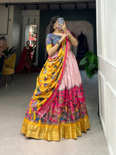 Load image into Gallery viewer, Pink Dola Silk Lehenga Choli with Kalamkari Print &amp; Weaving Border ClothsVilla