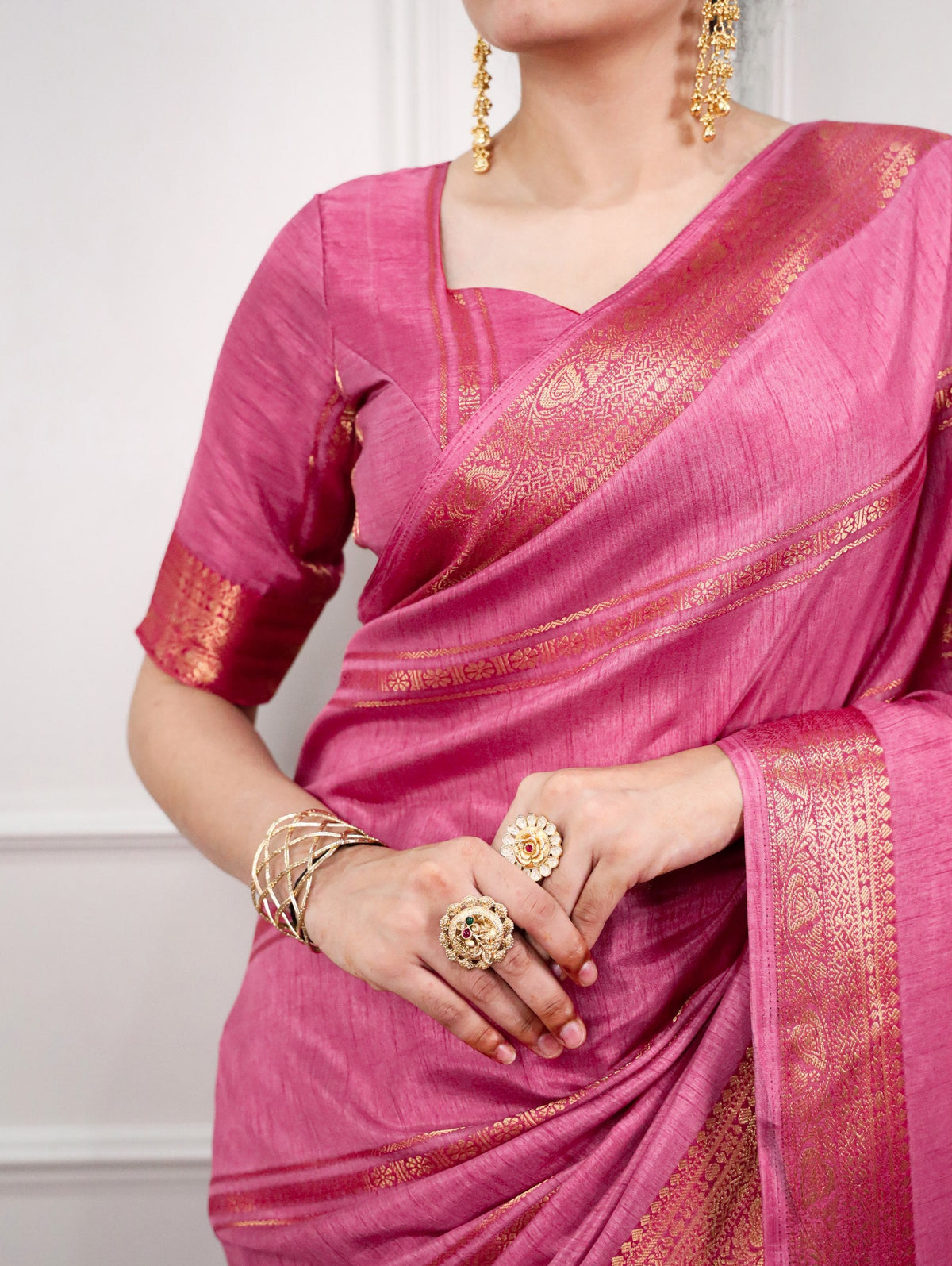 Pink Dola Silk Saree ClothsVilla