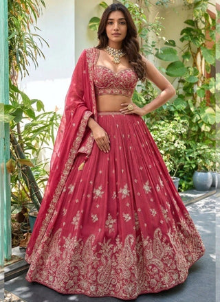 Pink Dori & Sequence Work Lehenga ClothsVilla