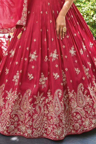 Pink Dori & Sequence Work Lehenga ClothsVilla