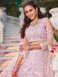 Load image into Gallery viewer, Pink Double Sequin Embroidered Net Lehenga Choli Dupatta Set with Mirror &amp; Thread Work ClothsVilla