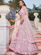 Load image into Gallery viewer, Pink Double Sequin Embroidered Net Lehenga Choli Dupatta Set with Mirror &amp; Thread Work ClothsVilla