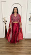 Pink Elegant 3-Piece Sharara Set with Slub Silk Koti & Thai Silk Blouse ClothsVilla