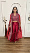 Load image into Gallery viewer, Pink Elegant 3-Piece Sharara Set with Slub Silk Koti &amp; Thai Silk Blouse ClothsVilla