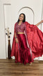 Load image into Gallery viewer, Pink Elegant 3-Piece Sharara Set with Slub Silk Koti &amp; Thai Silk Blouse ClothsVilla