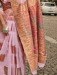 Load image into Gallery viewer, Pink Elegant Banarasi Silk Blend Woven Saree with Unstitched Blouse Piece ClothsVilla